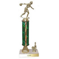 Single Holographic Column One Trim Trophy - White Marble Base - 11"